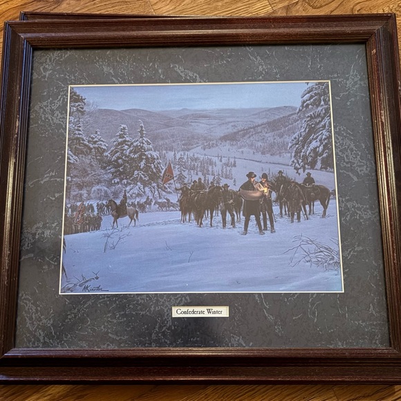 Mort Kunstler Civil War Print “Confederate Winter” 19” x 17” Custom Framed